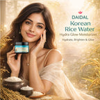 DAIDAL Korean Rice Water Hydra Glow Moisturizer with 5 Hyaluronic Acids & 3% Niacinamide | Deep Hydration & Brightening Gel Cream (100g)