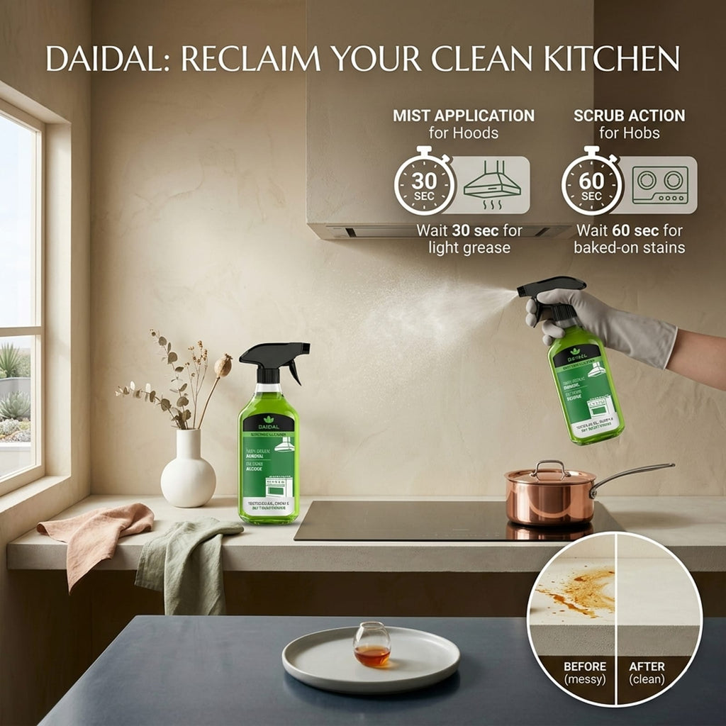 DAIDAL Kitchen Cleaner Spray 500 ML | Powerful Grease Remover for Stovetops, Hoods, Sinks & Kitchen Surfaces