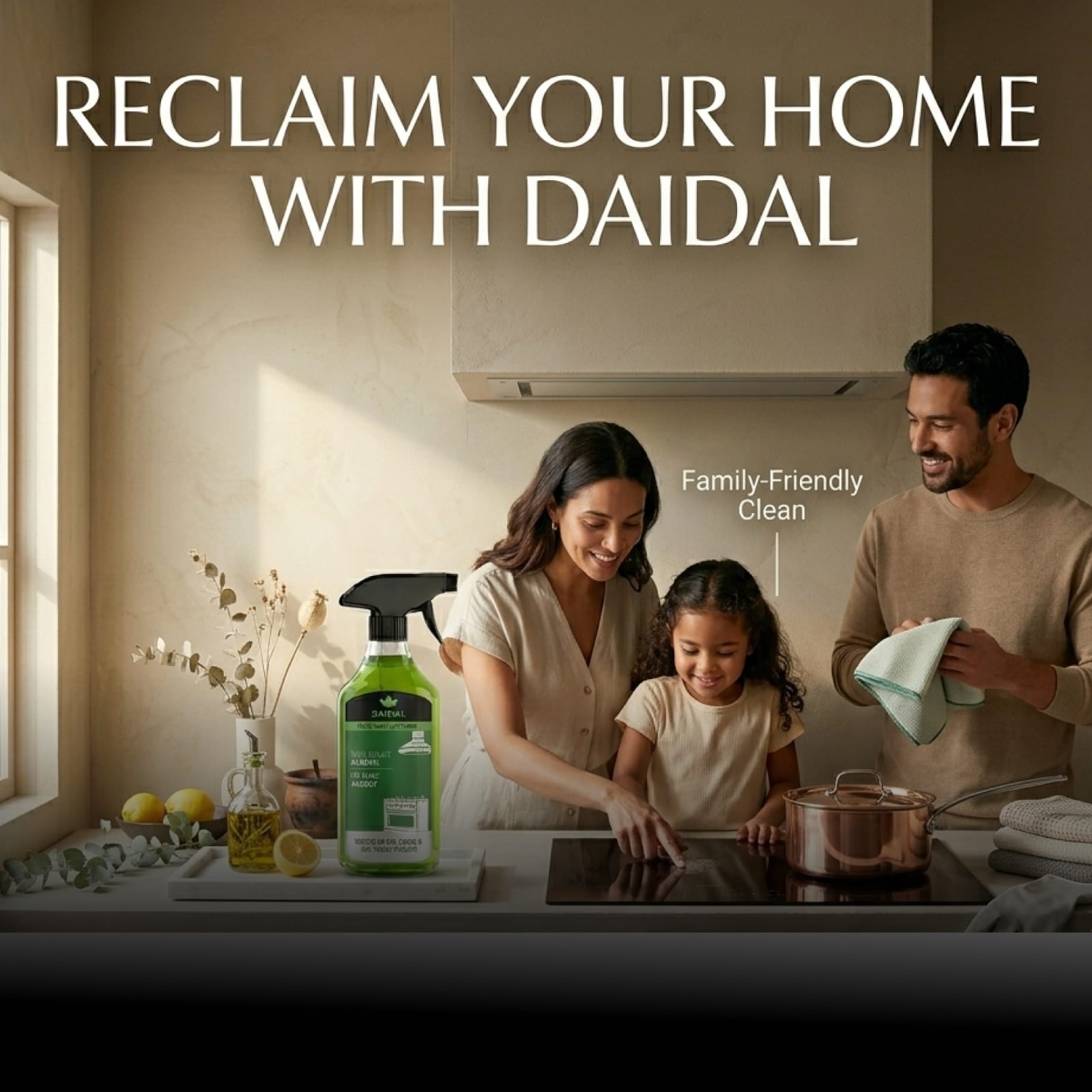 DAIDAL Kitchen Cleaner Spray 500 ML | Powerful Grease Remover for Stovetops, Hoods, Sinks & Kitchen Surfaces