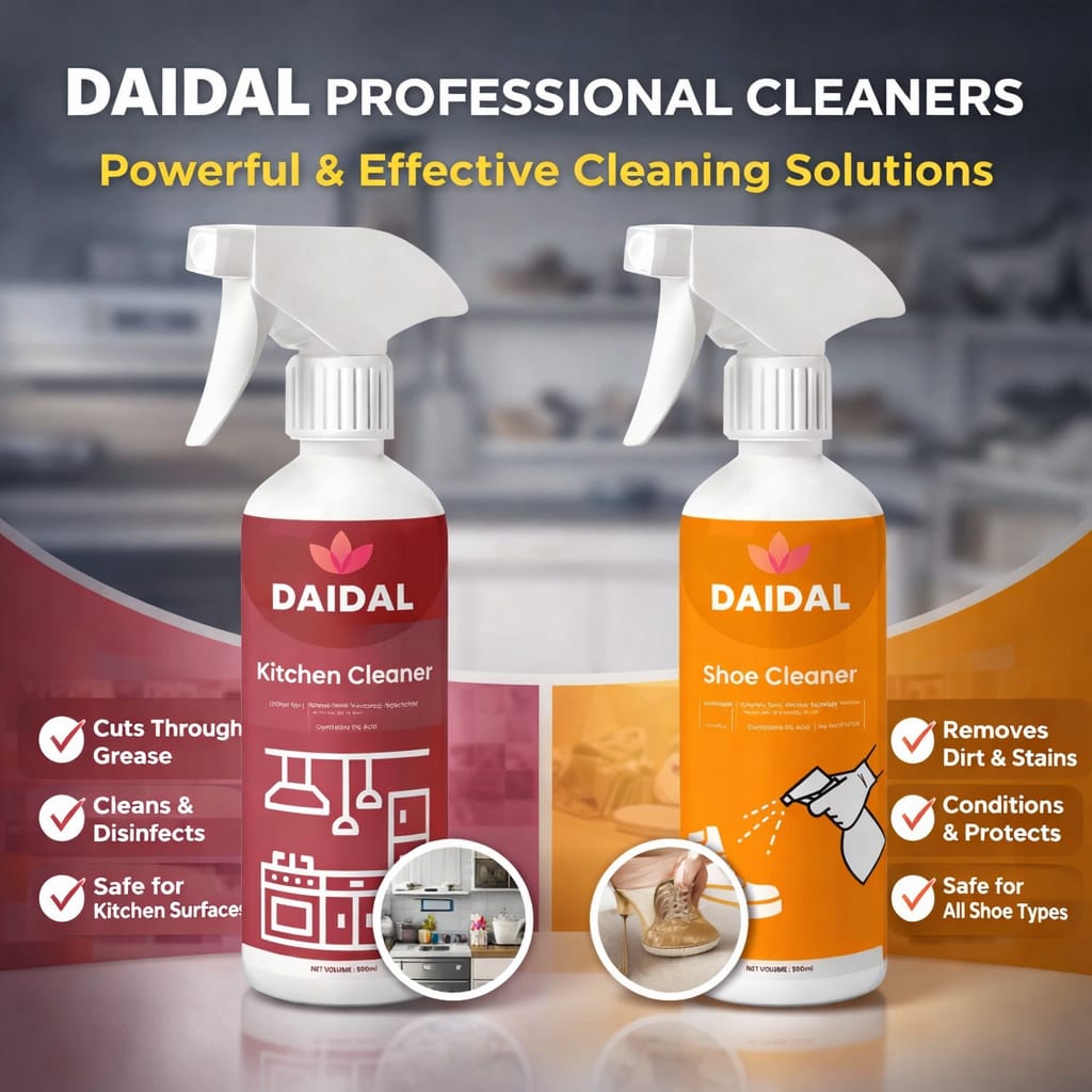 DAIDAL Cleaning Combo Pack | Kitchen Cleaner + Shoe Cleaner (2 x 500ml)