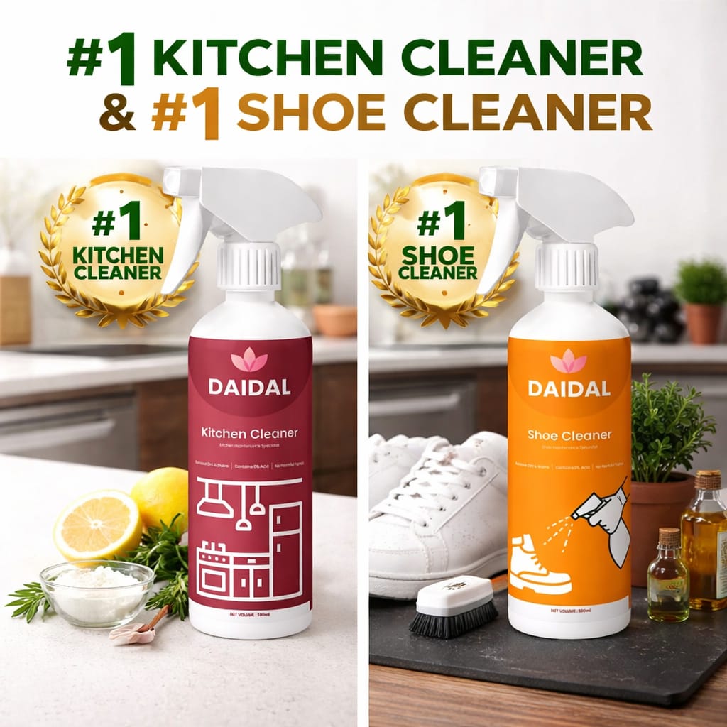 DAIDAL Cleaning Combo Pack | Kitchen Cleaner + Shoe Cleaner (2 x 500ml)