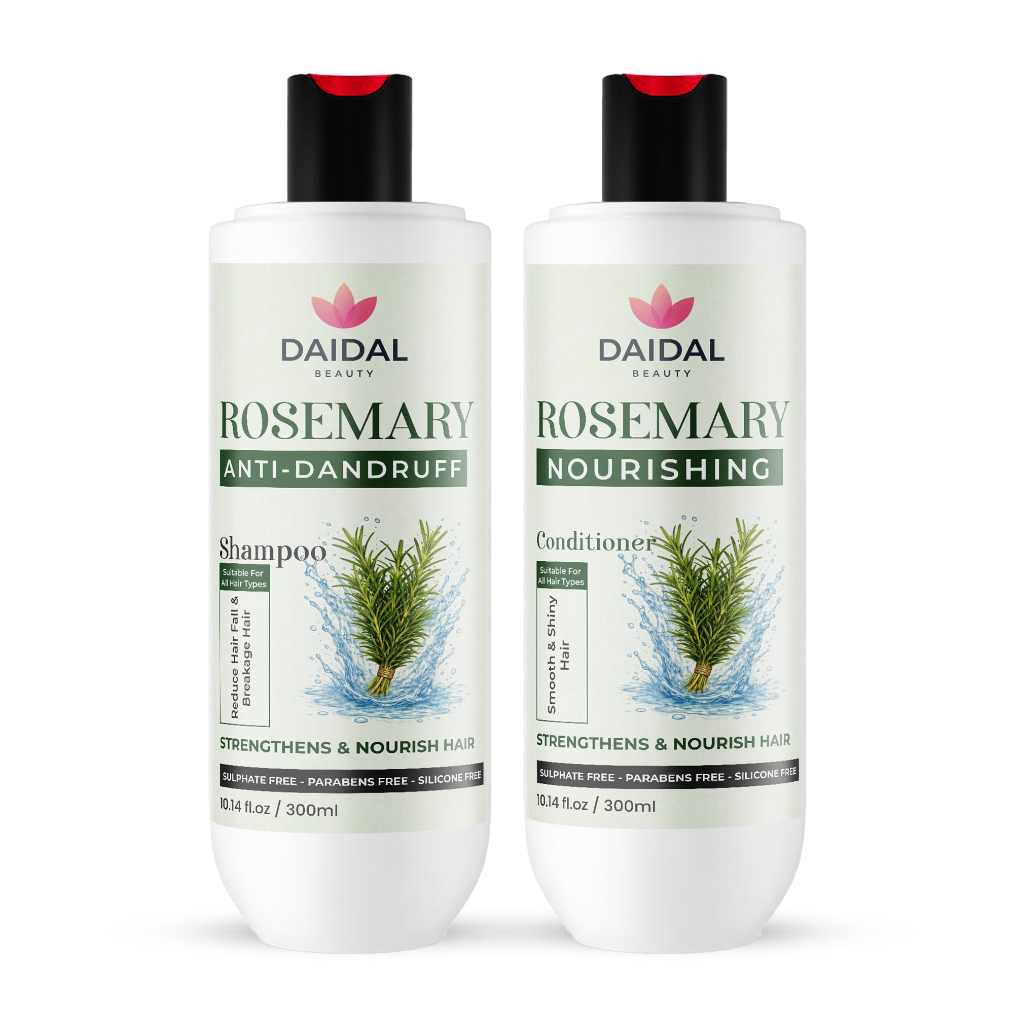 Daidal Rosemary Shampoo & Conditioner Duo – Anti-Dandruff + Nourishing Hair Care Set (300ml Each)