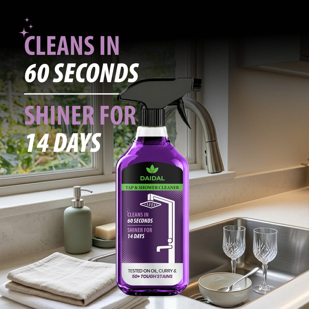 DAIDAL Tap & Shower Cleaner Spray 500 ML | Removes Hard Water Stains, Soap Scum & Limescale in 60 Seconds