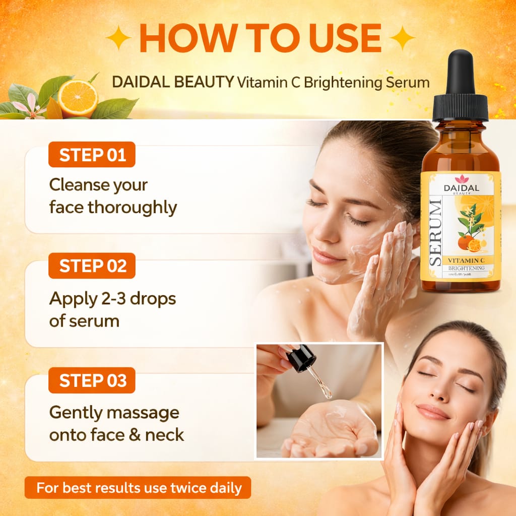 DAIDAL Vitamin C Brightening Serum | Reduce Dark Spots, Even Skin Tone & Unlock Radiant Glow ✨