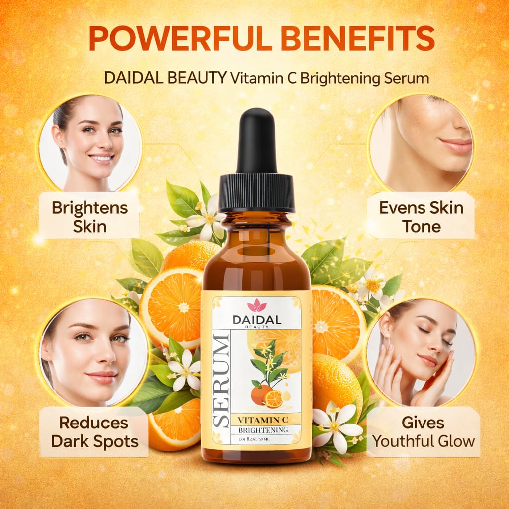 DAIDAL Vitamin C Brightening Serum | Reduce Dark Spots, Even Skin Tone & Unlock Radiant Glow ✨