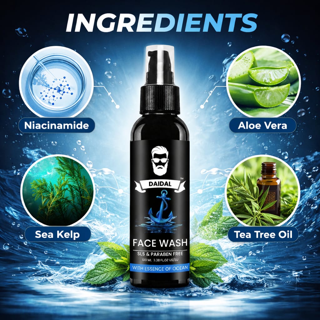 DAIDAL Ocean Fresh Men’s Face Wash | Deep Cleanse, Acne Control & Oil-Free Glow