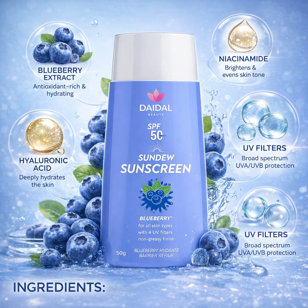 DAIDAL  Blueberry Hydrate & Repair Sunscreen SPF 50