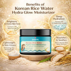 DAIDAL Korean Rice Water Hydra Glow Moisturizer with 5 Hyaluronic Acids & 3% Niacinamide | Deep Hydration & Brightening Gel Cream (100g)