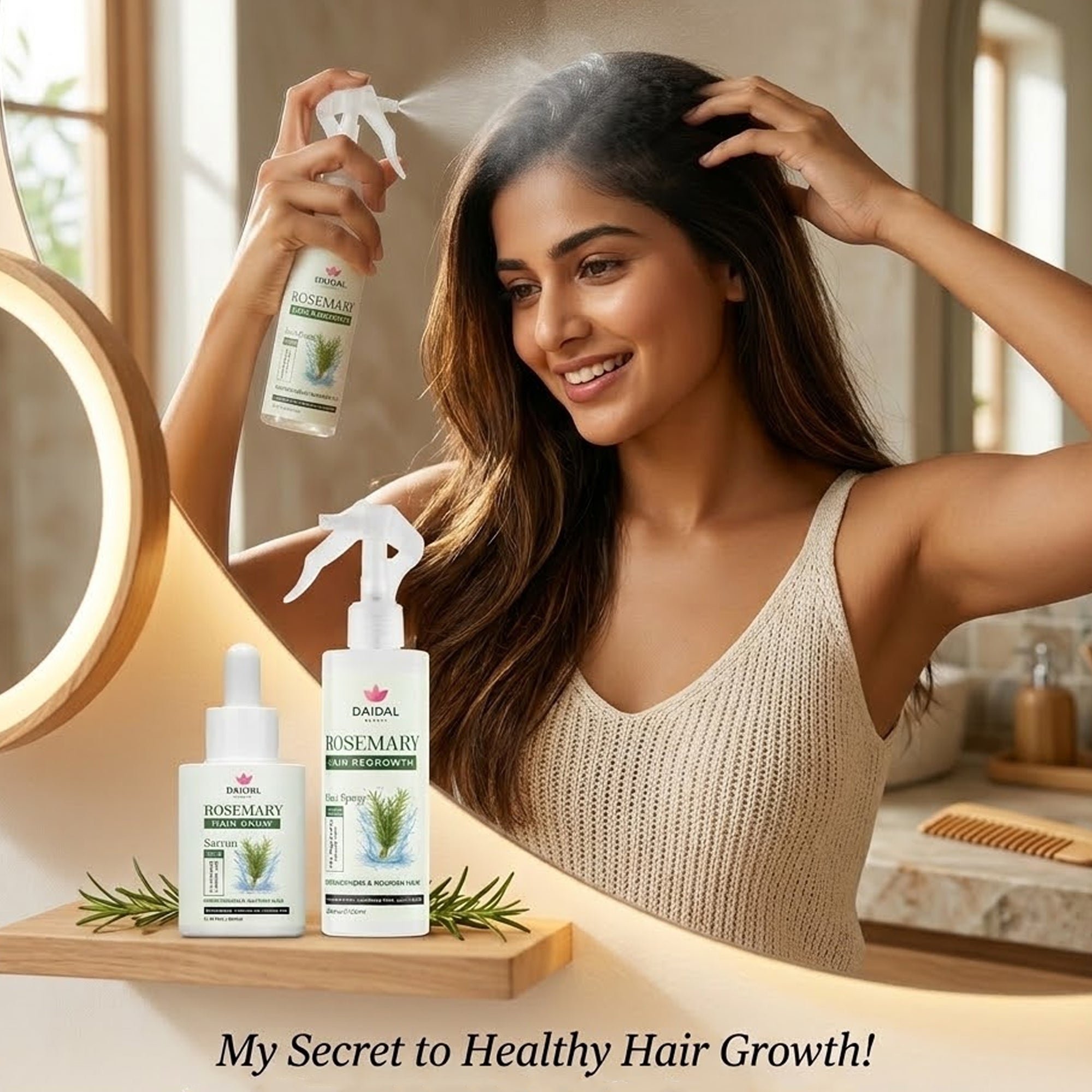 Daidal Rosemary Hair Growth Duo – Hair Serum & Hair Regrowth Spray