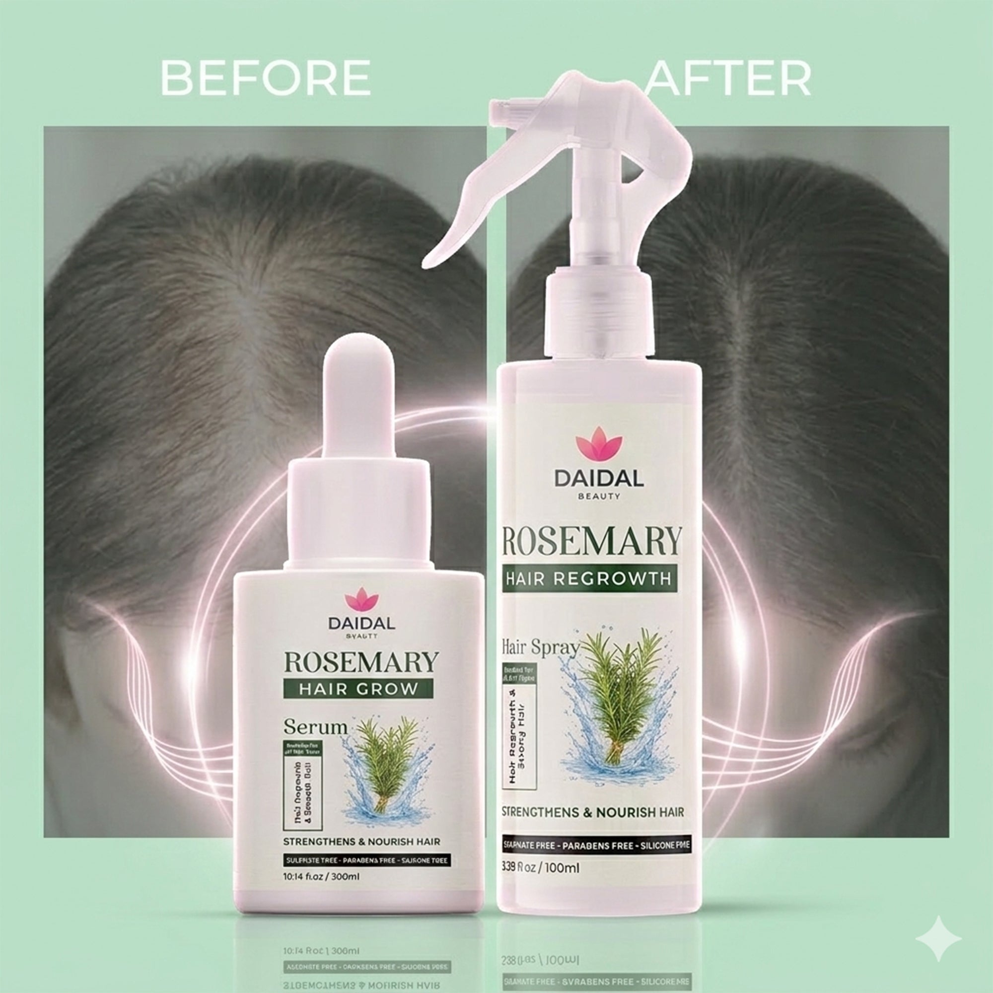 Daidal Rosemary Hair Growth Duo – Hair Serum & Hair Regrowth Spray